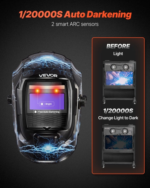 Welding Helmet Auto Darkening, 93 x 43 mm True Color Welding Hood,