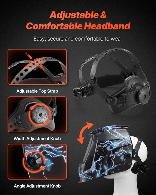 Welding Helmet Auto Darkening, 93 x 43 mm True Color Welding Hood,